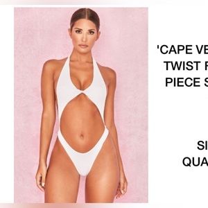 House of CB Cape Verde white twist front one piece swimsuit